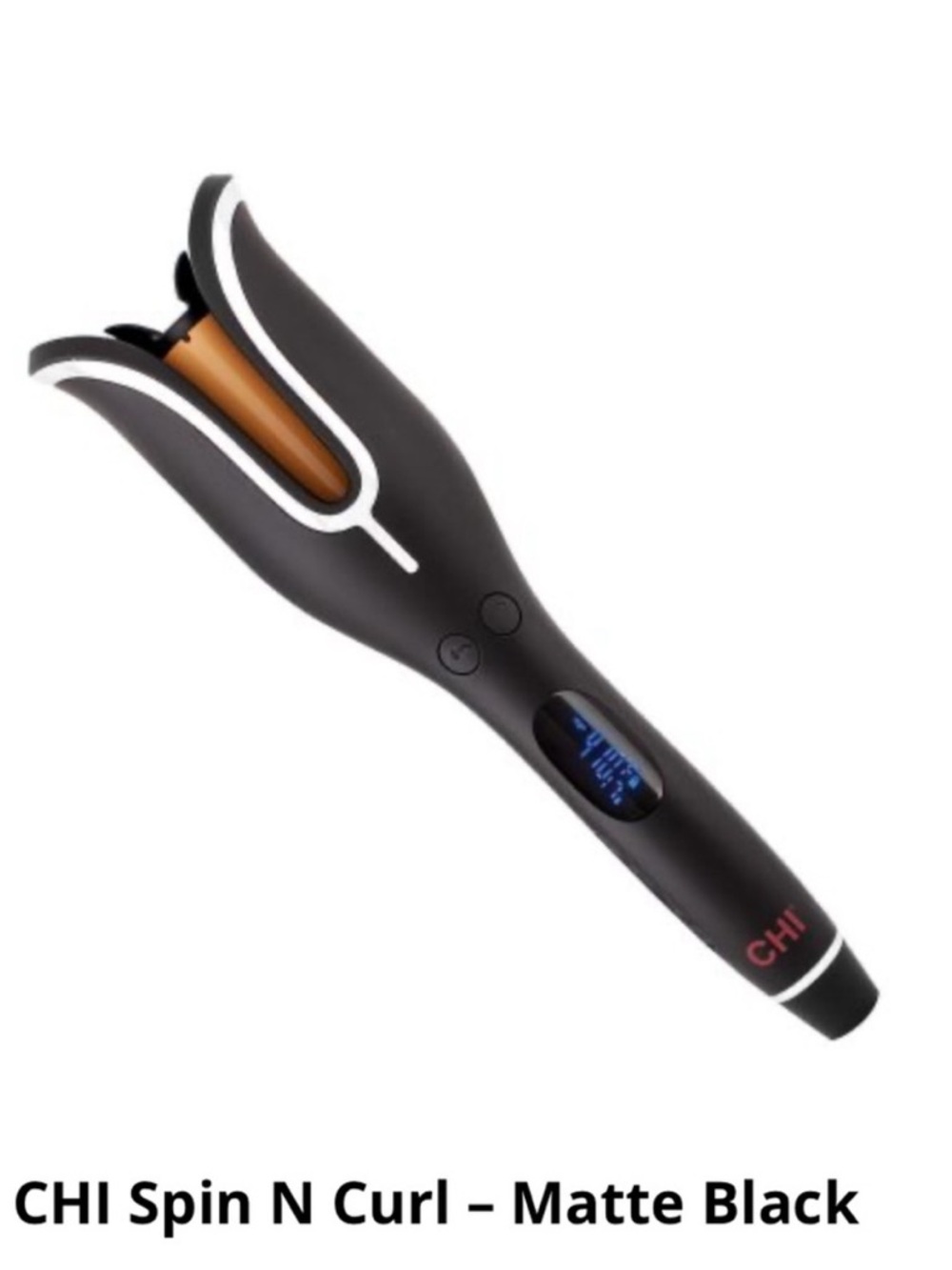 CHI Hair Curling Iron Spin N Curl Ceramic Rotating Curler 1" Onyx Black